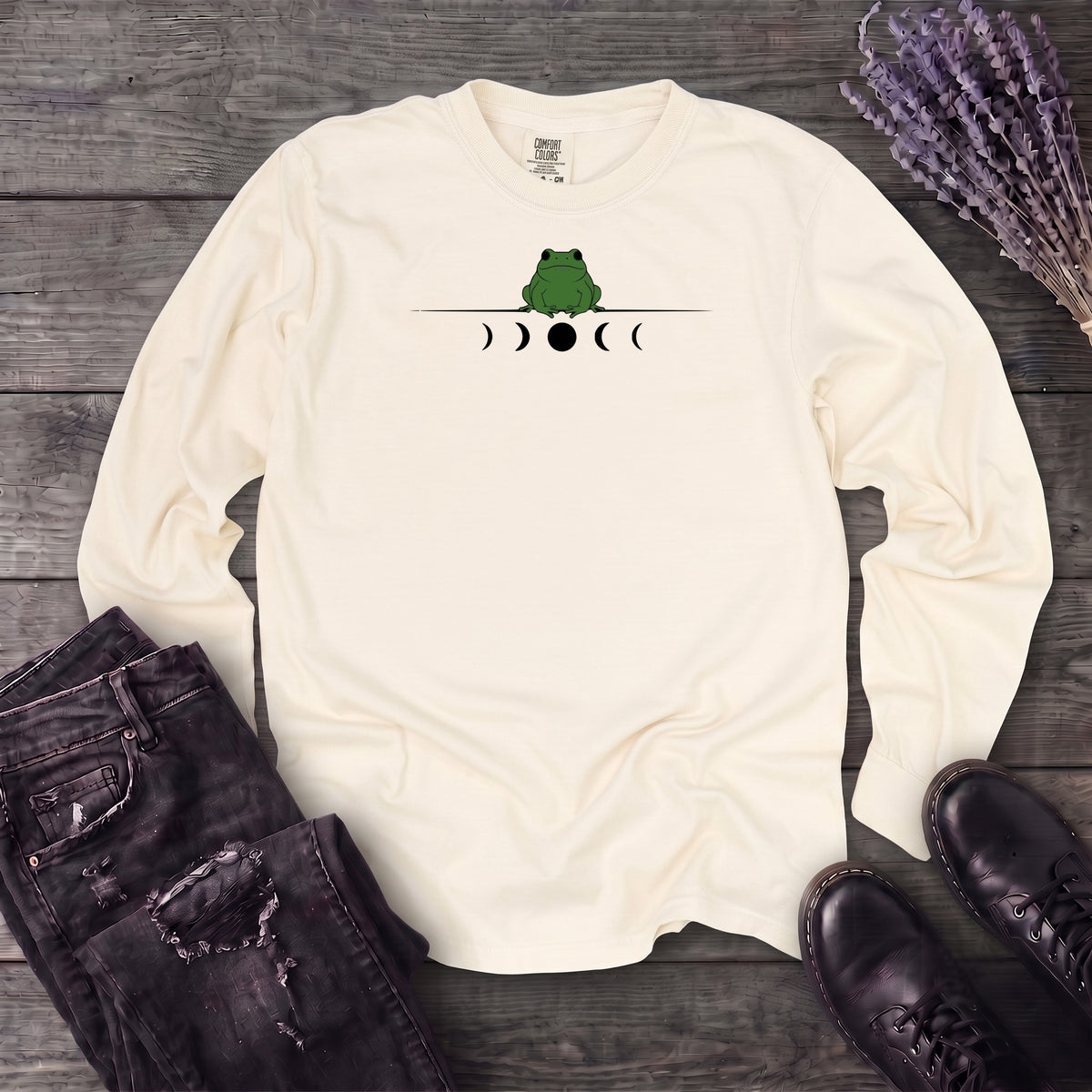 Frog Moon Phases Long Sleeve T-Shirt