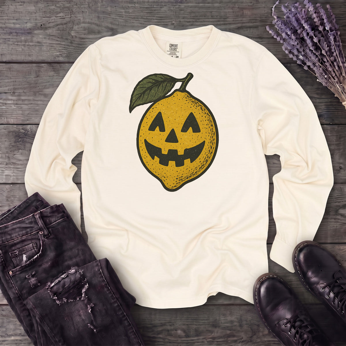 Jack O Lantern Lemon Long Sleeve T-Shirt