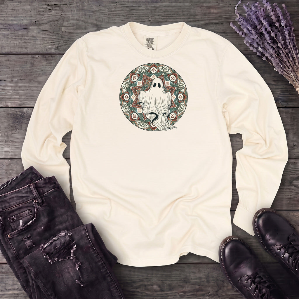 Boho Ghost Mandala Long Sleeve T-Shirt