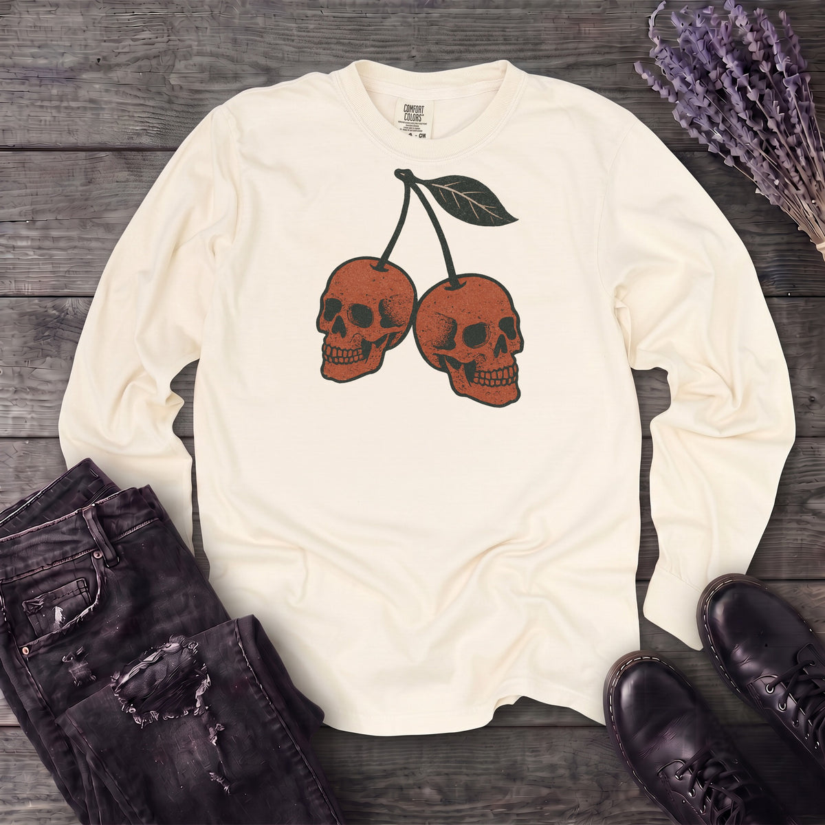 Skull Cherries Long Sleeve T-Shirt