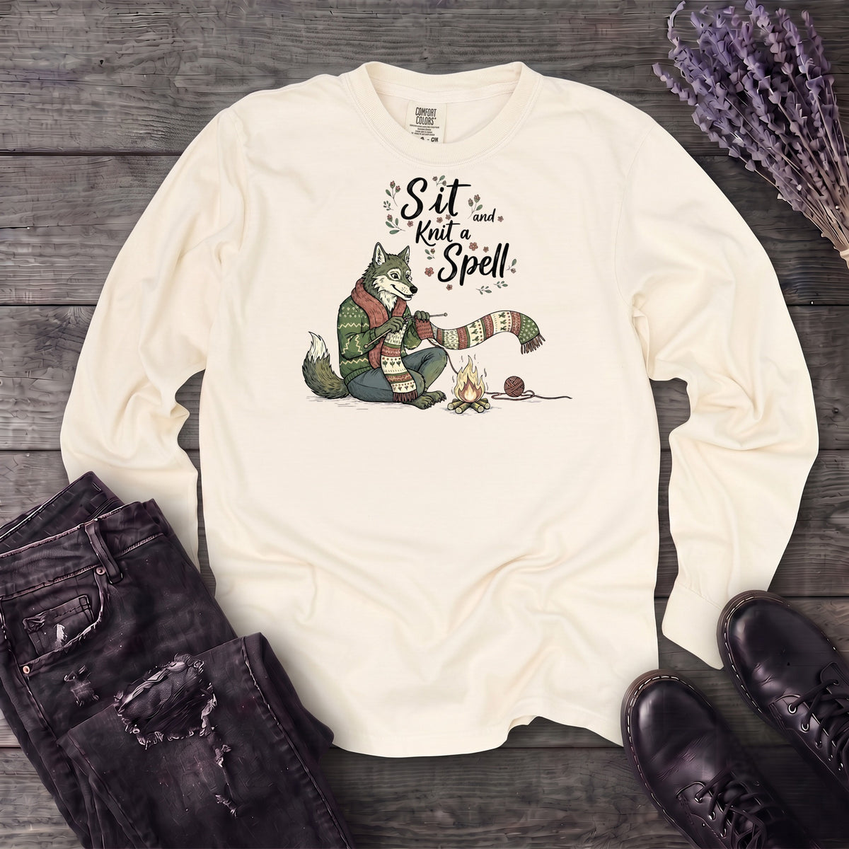 Sit And Knit A Spell Long Sleeve T-Shirt