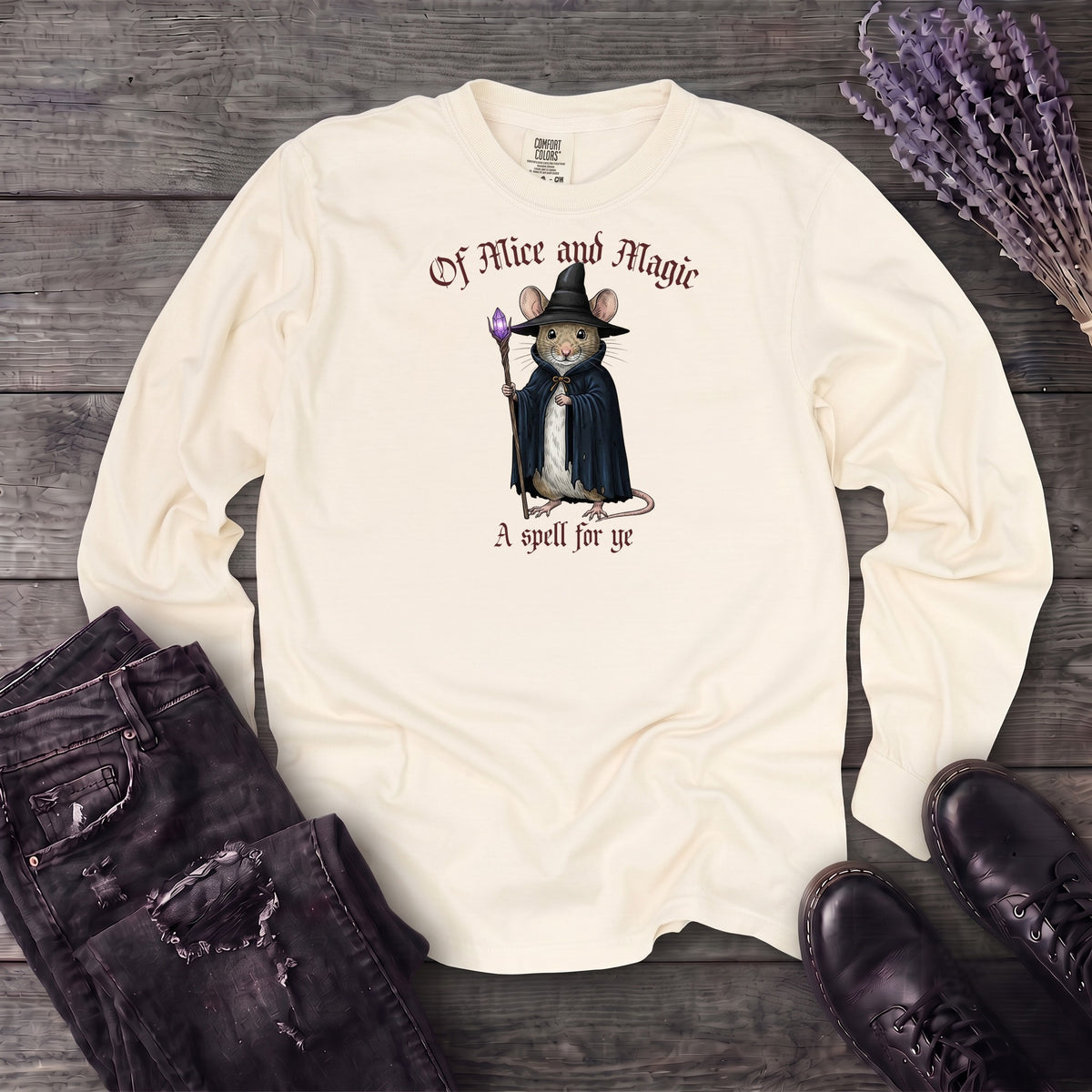 Mouse Witch Medieval Long Sleeve T-Shirt