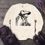 Cowboy Hat Skeleton Long Sleeve T-Shirt