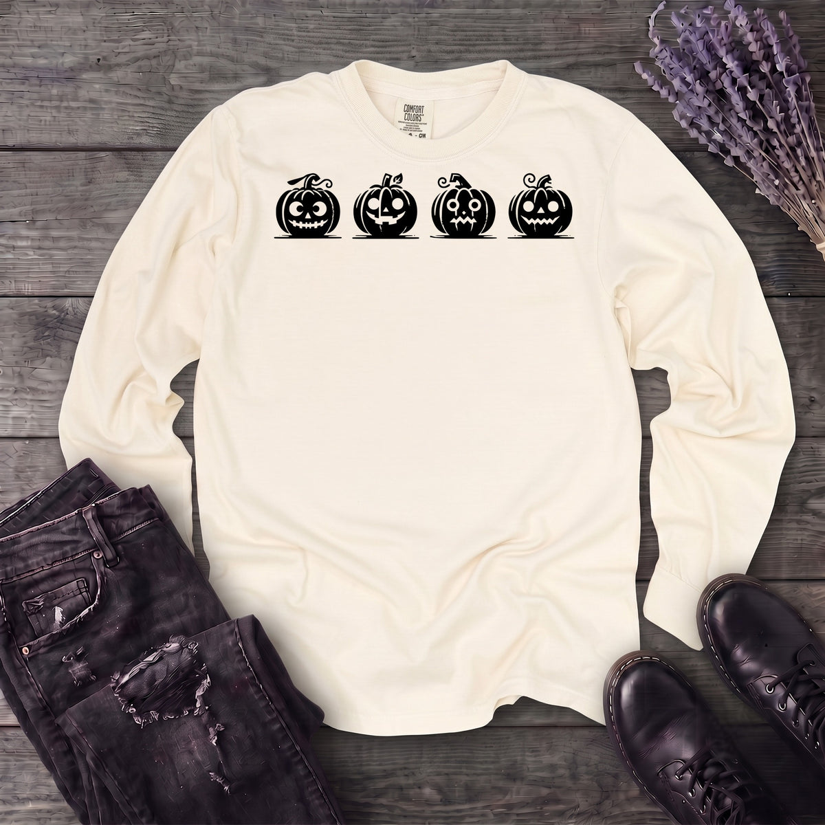 Four Jack-O-Lanterns Long Sleeve T-Shirt