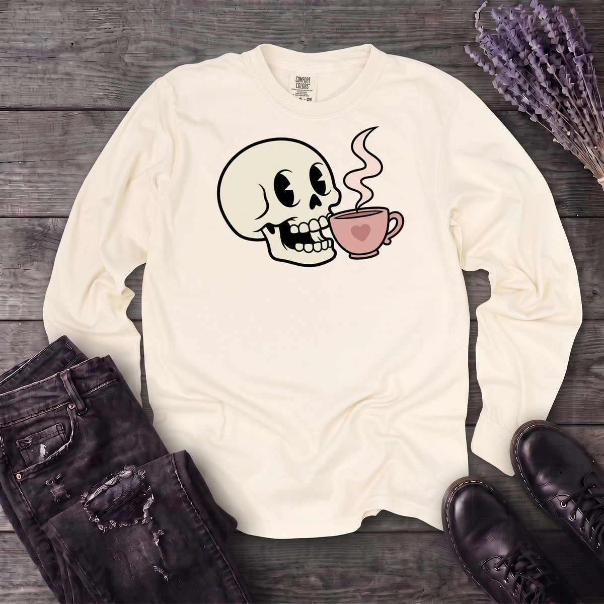 Skull Sip Long Sleeve T-Shirt