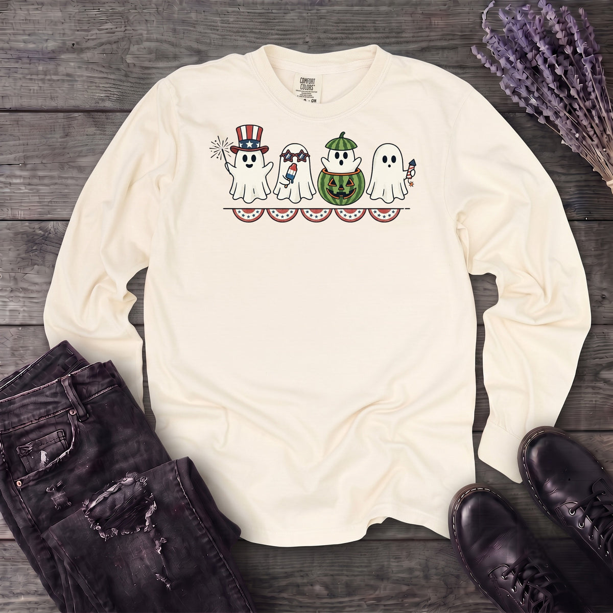 July 4th Ghosts Long Sleeve T-Shirt