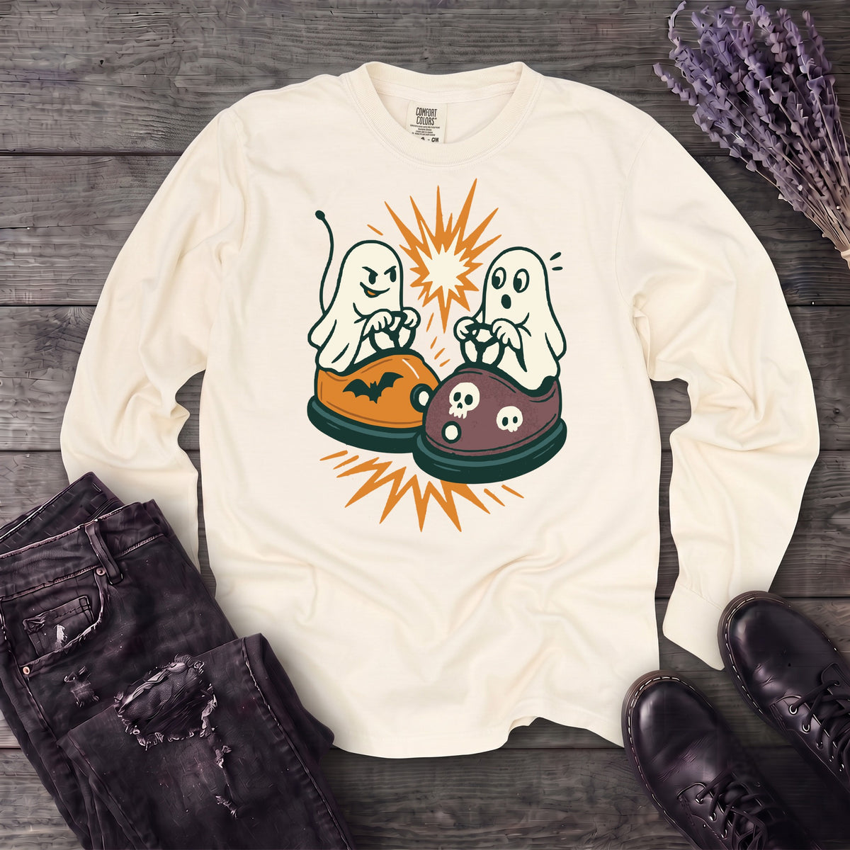 Ghost Bumper Cars Long Sleeve T-Shirt