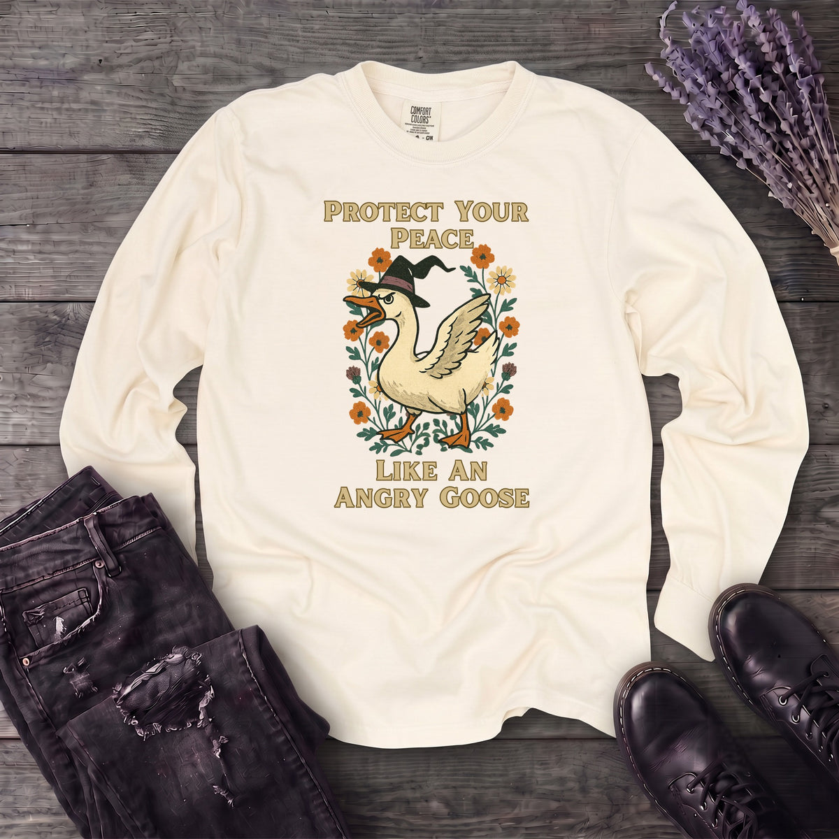 Protect Your Peace Like An Angry Goose Long Sleeve T-Shirt