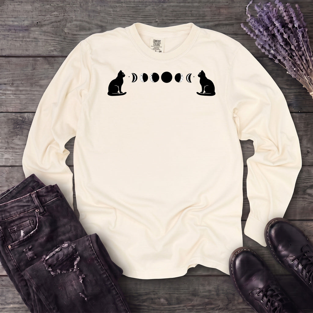 Cat Moon Phases Long Sleeve T-Shirt