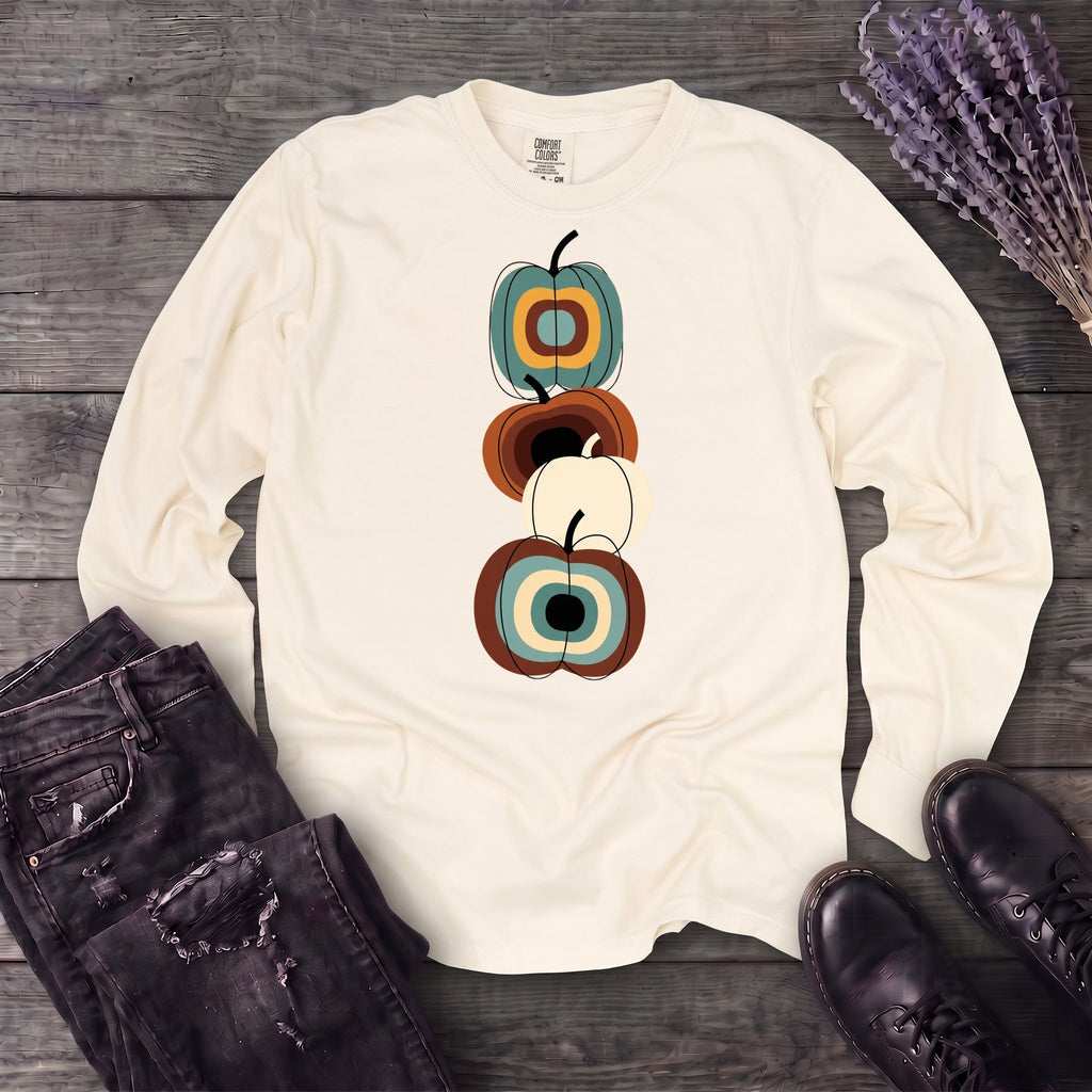Mid Century Pumpkins Long Sleeve T-Shirt