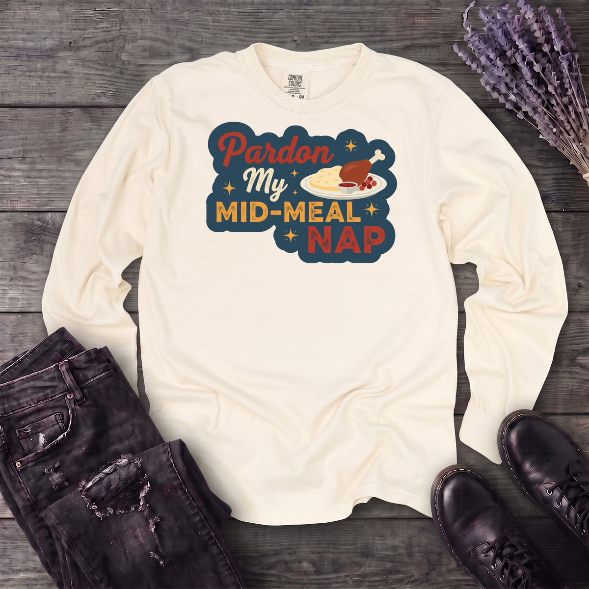 Mid Meal Nap Long Sleeve T-Shirt