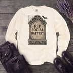 RIP Social Battery Long Sleeve T-Shirt