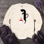 Black Cat And Cranberries Long Sleeve T-Shirt
