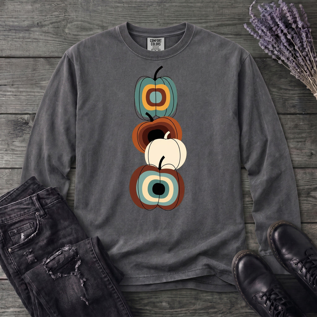 Mid Century Pumpkins Long Sleeve T-Shirt