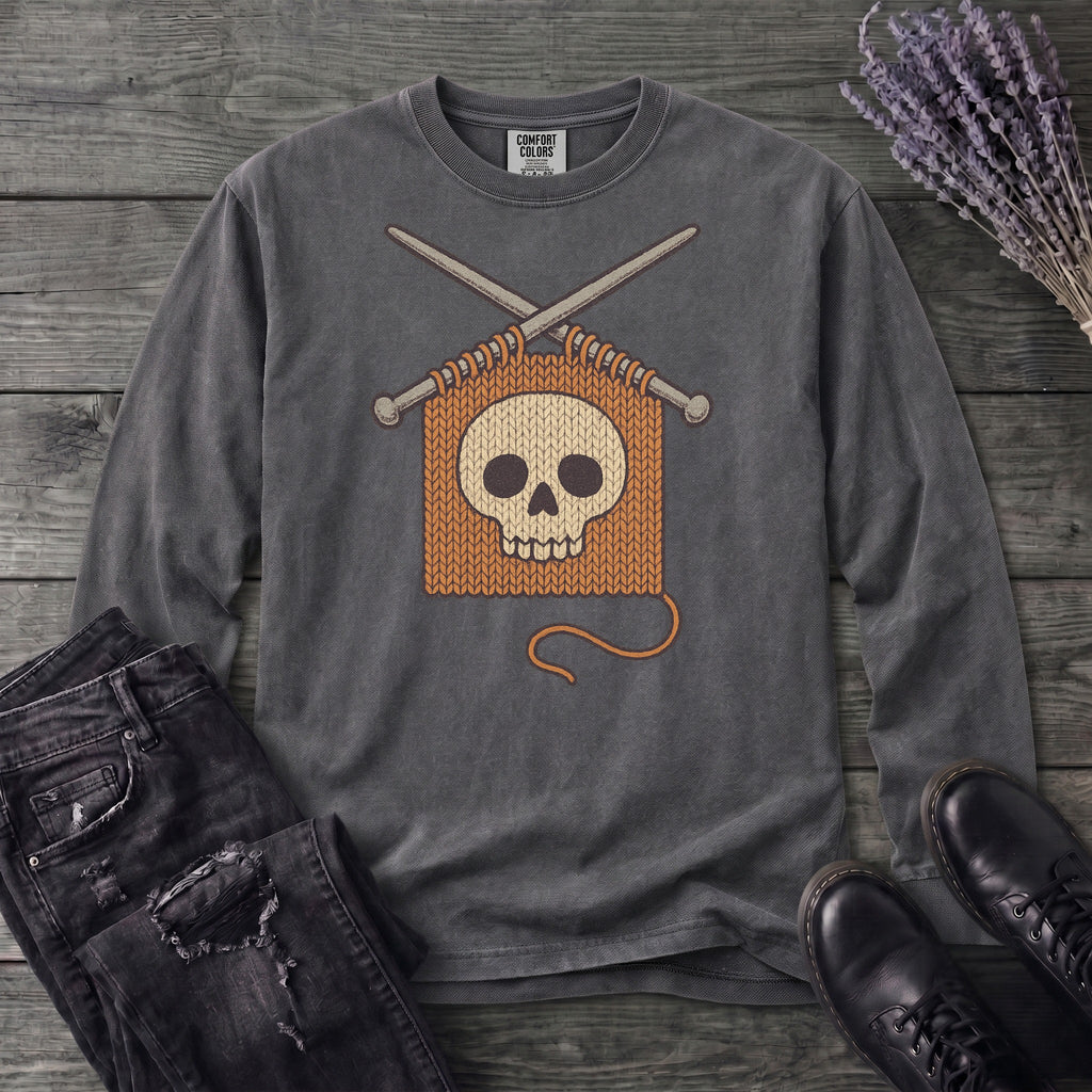 Knit Skull Long Sleeve T-Shirt