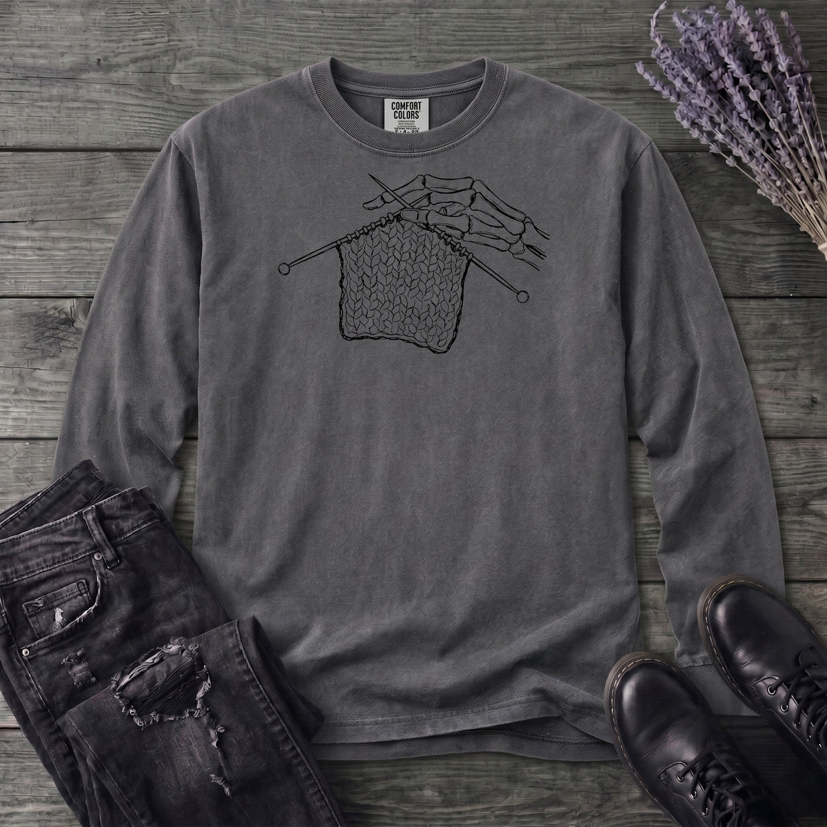 Skeleton Knitting Long Sleeve T-Shirt