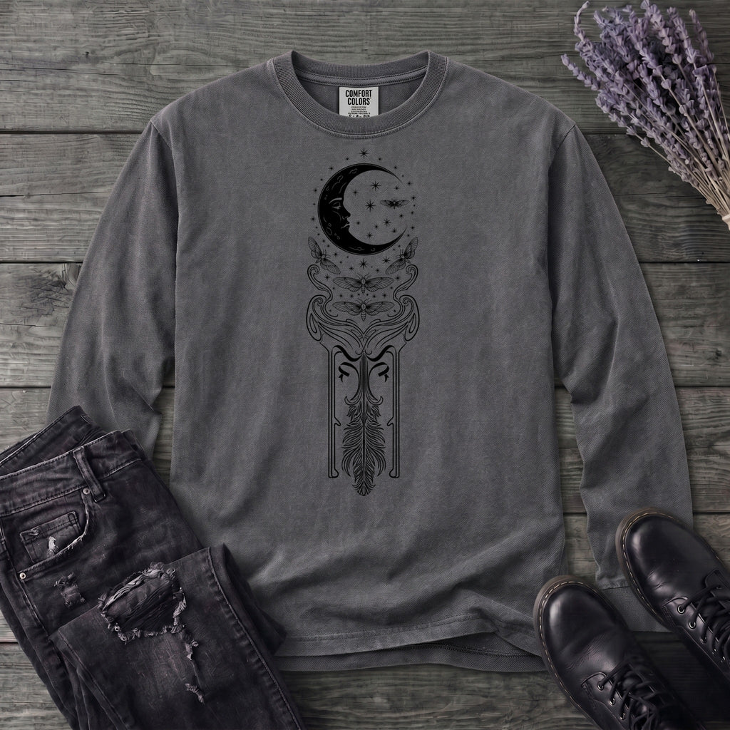 Art Nouveau Crescent Moths Long Sleeve T-Shirt