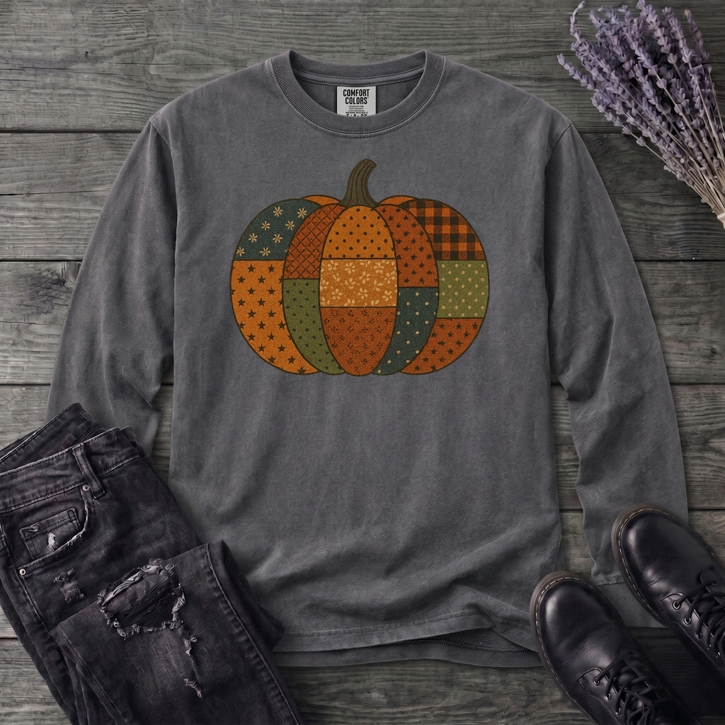 Patchwork Pumpkin Long Sleeve T-Shirt
