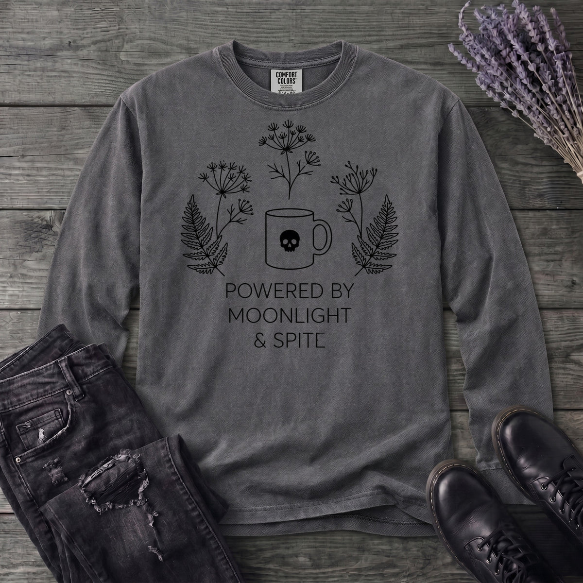 powered by moonlight & spite Long Sleeve T-Shirt