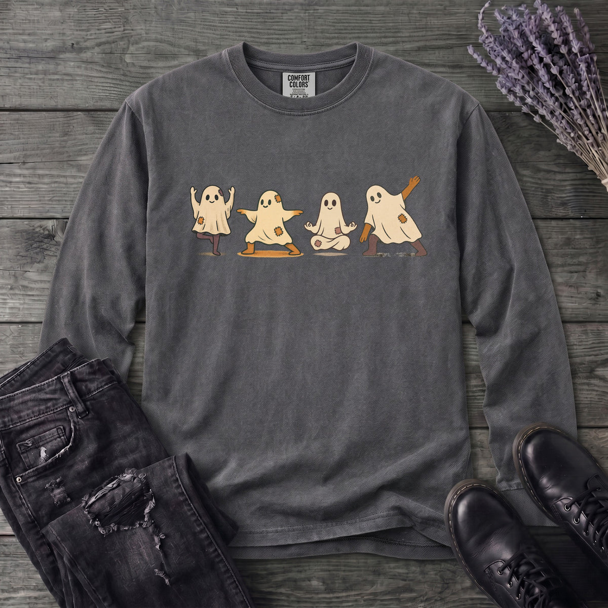 ghost yoga Long Sleeve T-Shirt
