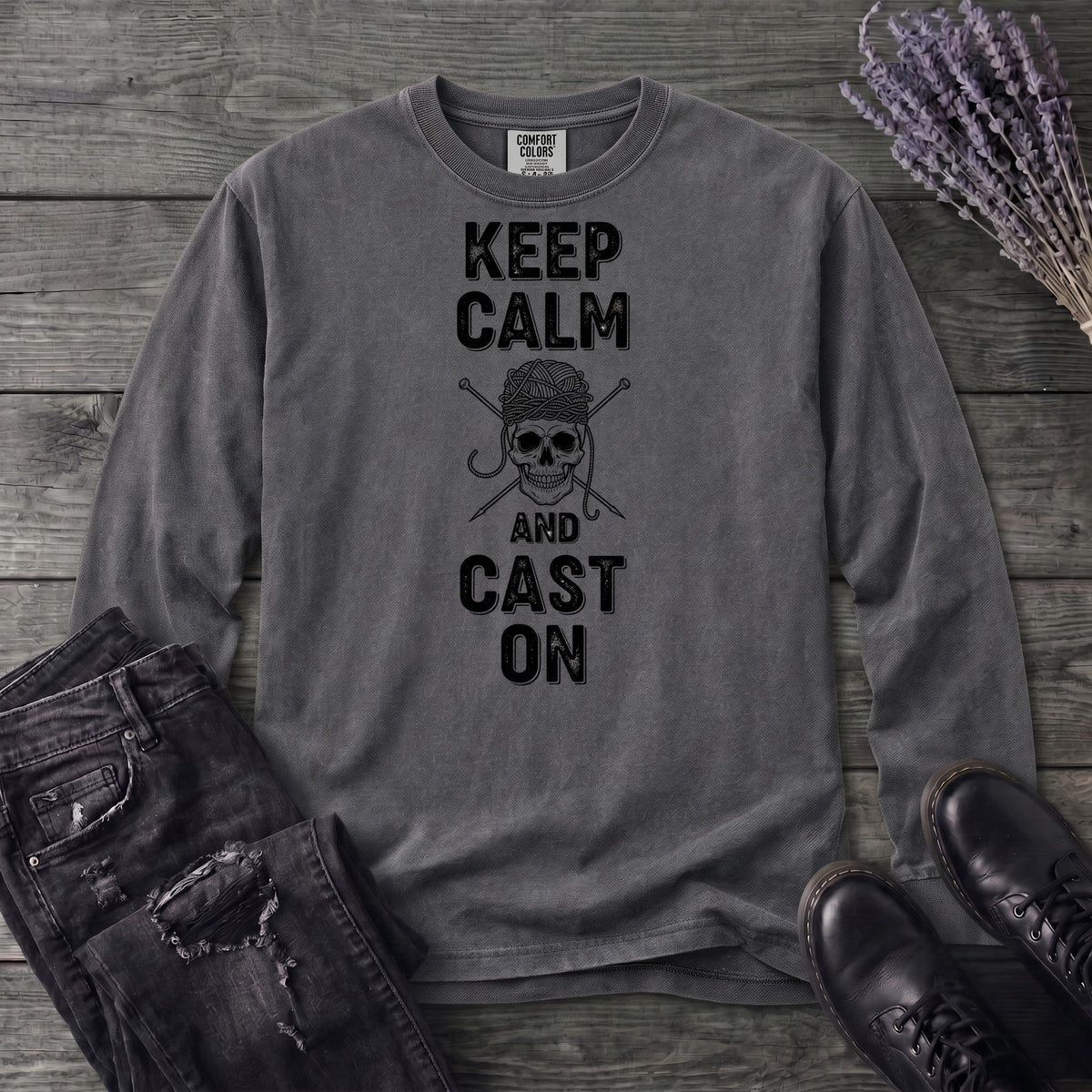 Keep Calm And Cast On Long Sleeve T-Shirt