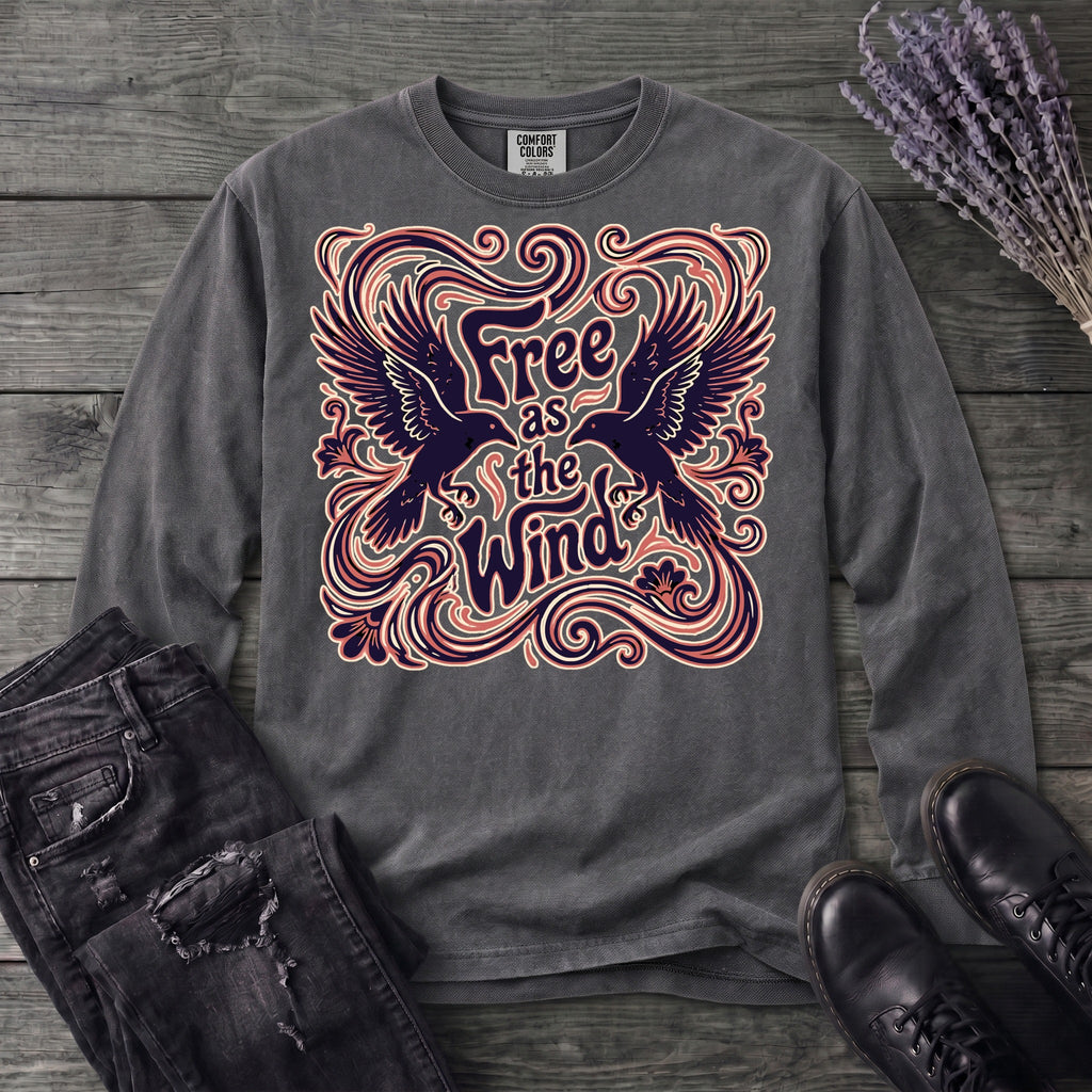 Free As The Wind Crows Long Sleeve T-Shirt