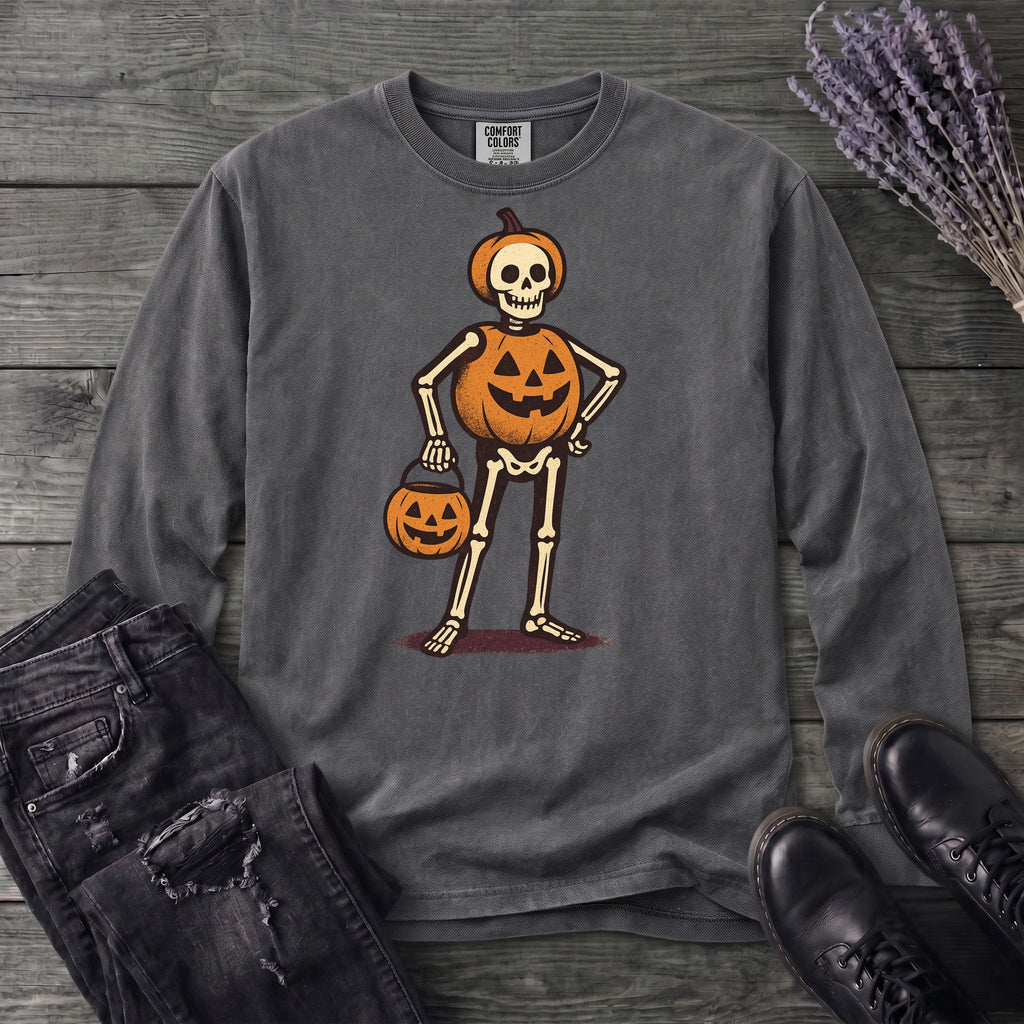 Skeleton Jack O Lantern Costume Long Sleeve T-Shirt