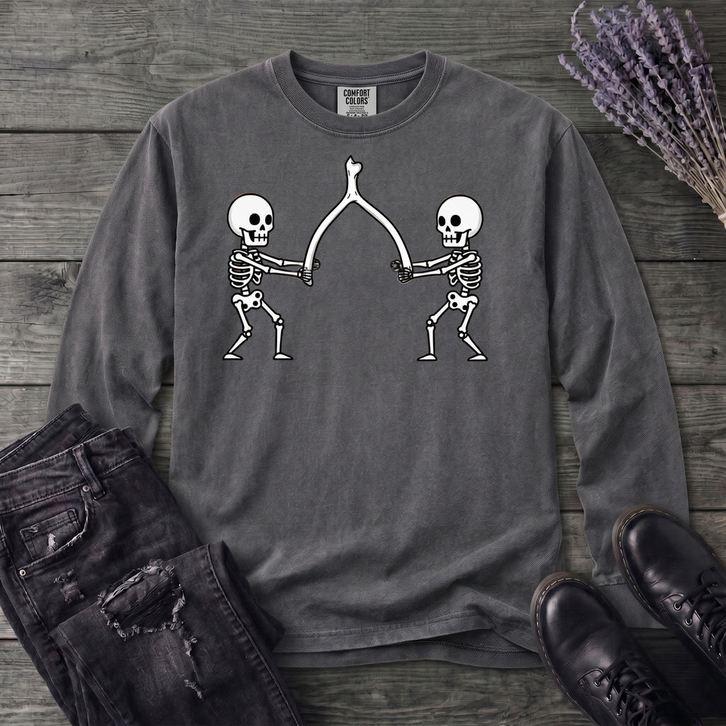 Skeleton Wishbone Pull Long Sleeve T-Shirt