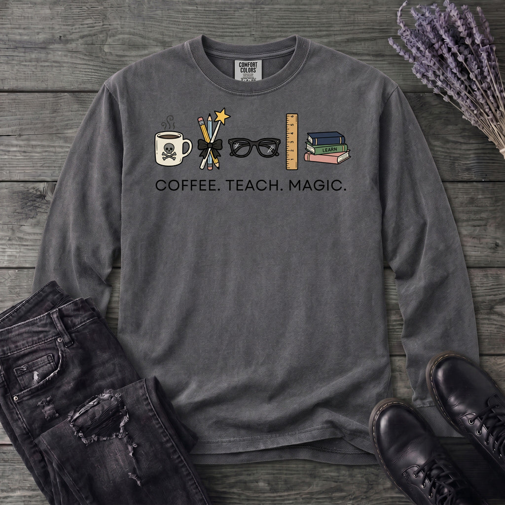 Coffee Teach Magic Long Sleeve T-Shirt
