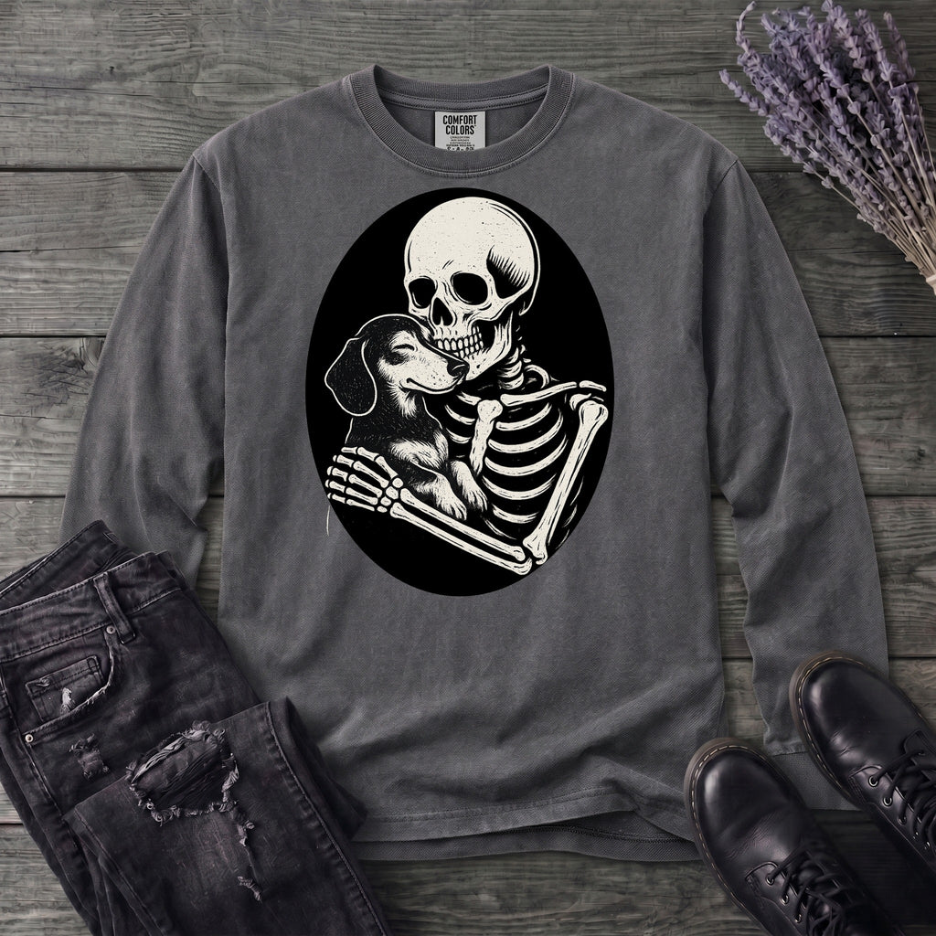Skeleton Dachshund Hug Long Sleeve T-Shirt