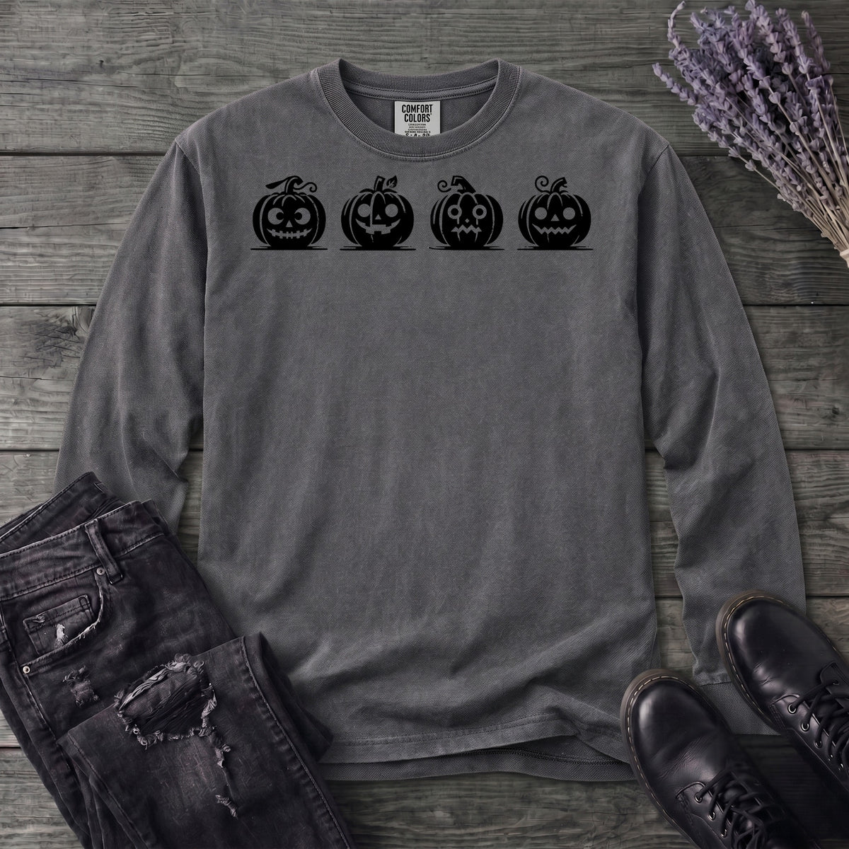 Four Jack-O-Lanterns Long Sleeve T-Shirt