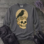 Crow On Skull Long Sleeve T-Shirt