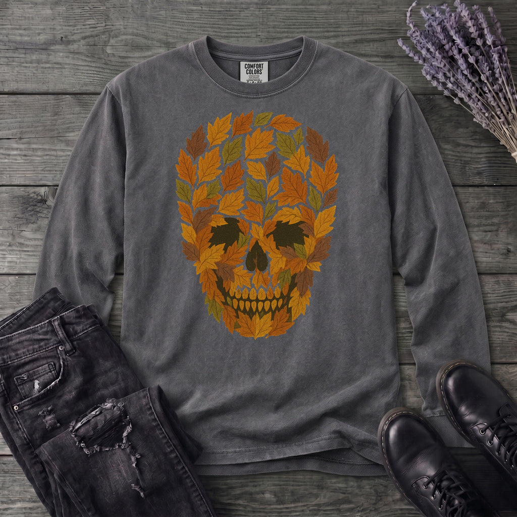 autumn leaves skull Long Sleeve T-Shirt