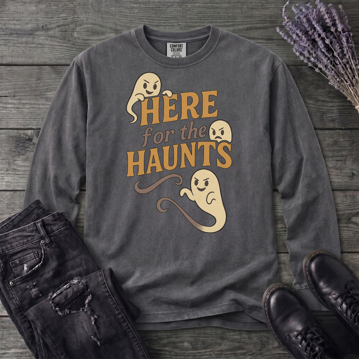 Here For The Haunt Long Sleeve T-Shirt