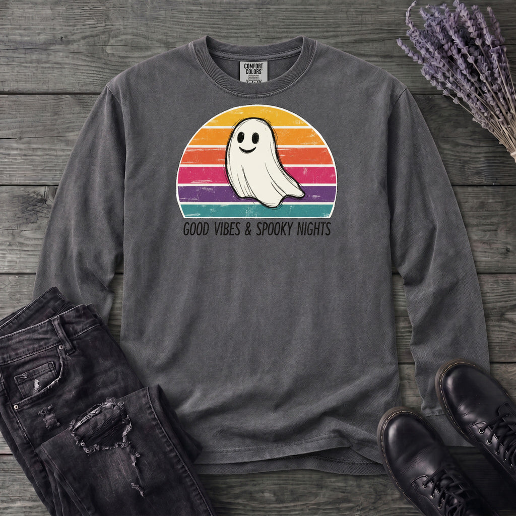 Good Vibes And Spooky Nights Long Sleeve T-Shirt