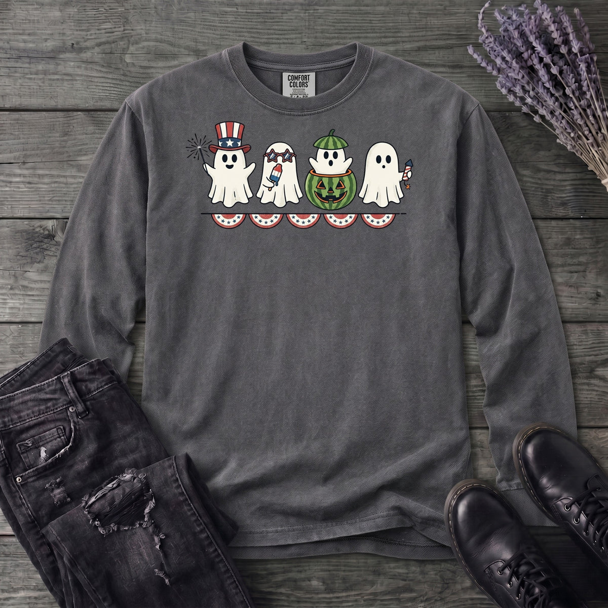 July 4th Ghosts Long Sleeve T-Shirt