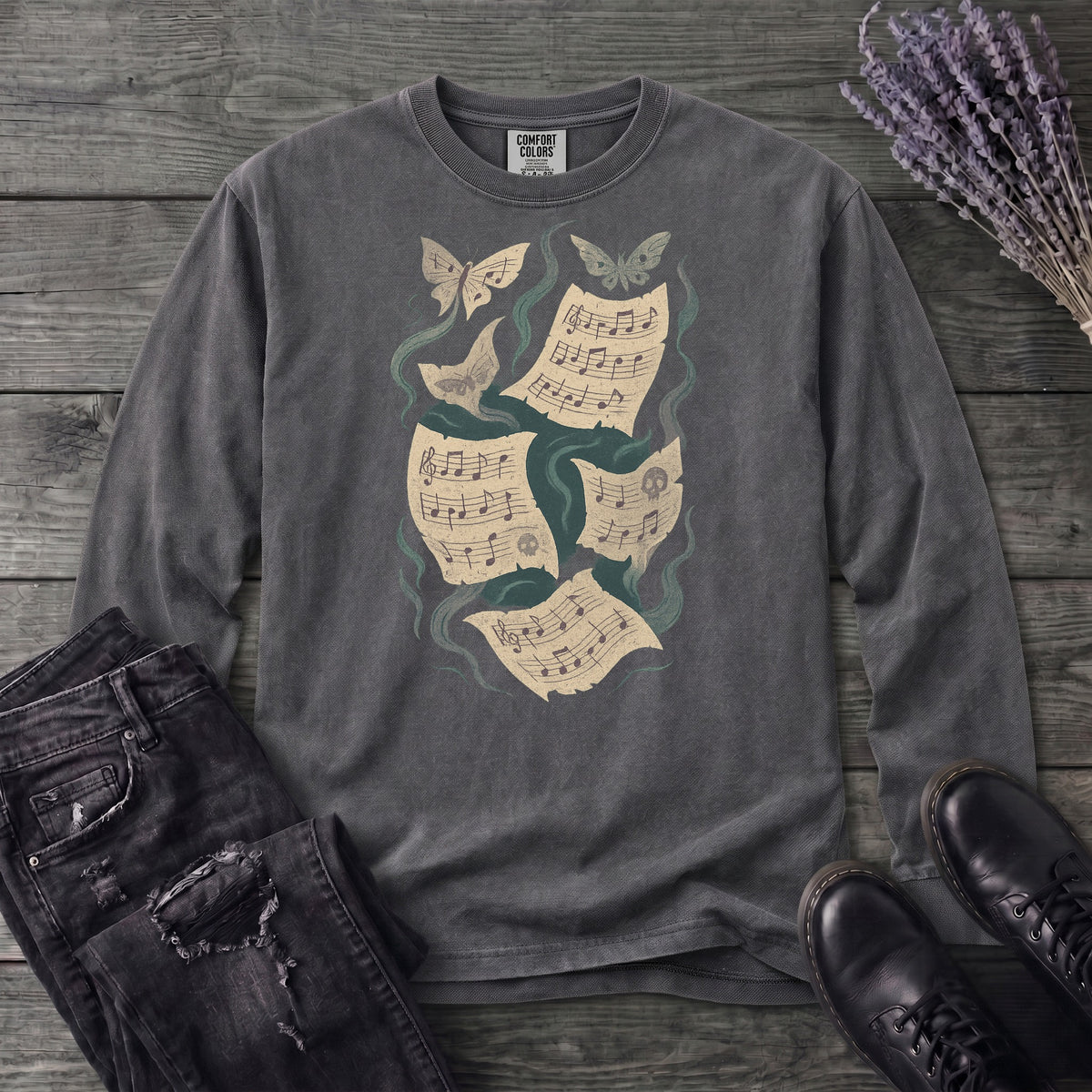 Spectral Sheet Music Long Sleeve T-Shirt