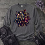 Textured Dancing Skeletons Long Sleeve T-Shirt