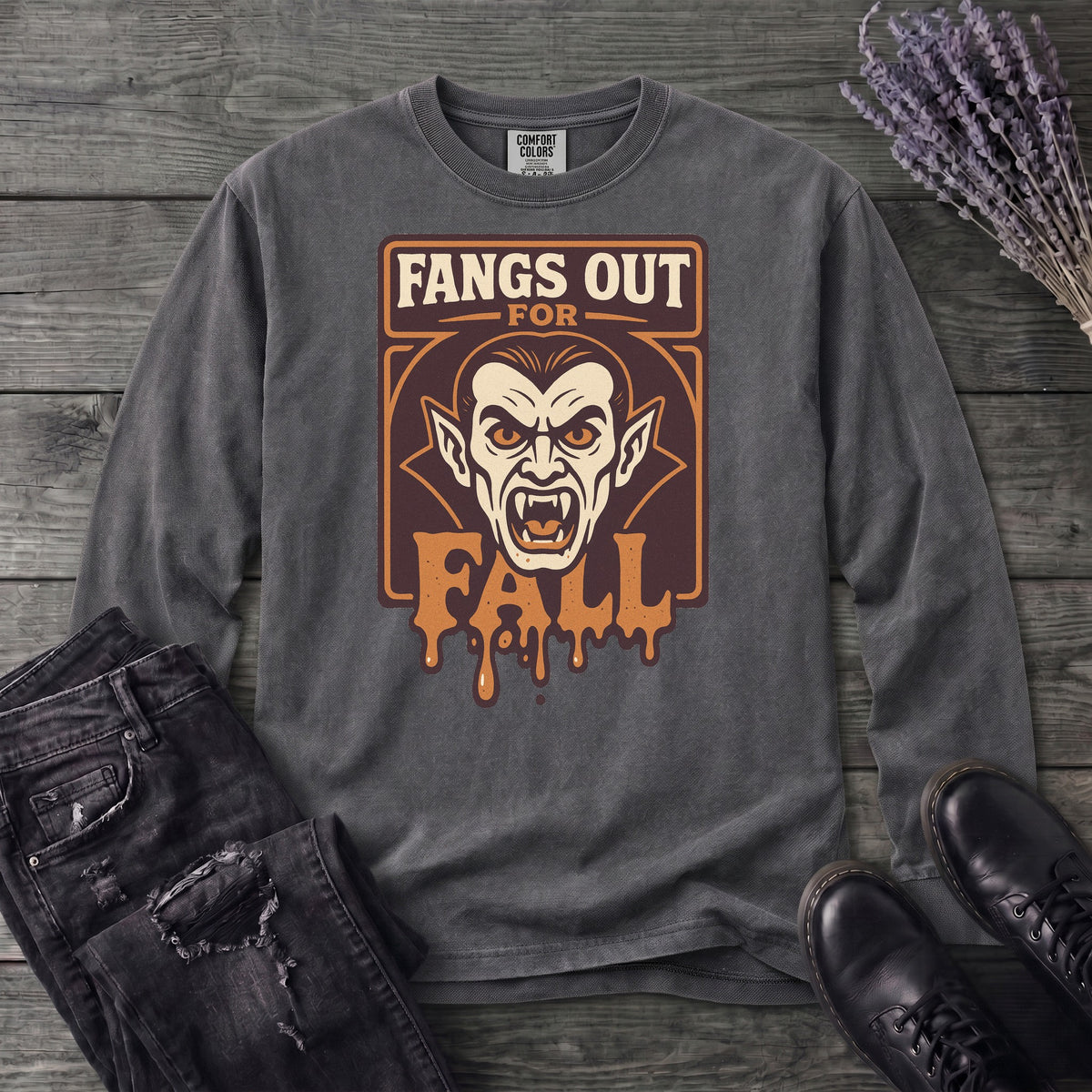 Fangs Out For Fall Long Sleeve T-Shirt