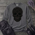 Black Rose Skull Long Sleeve T-Shirt