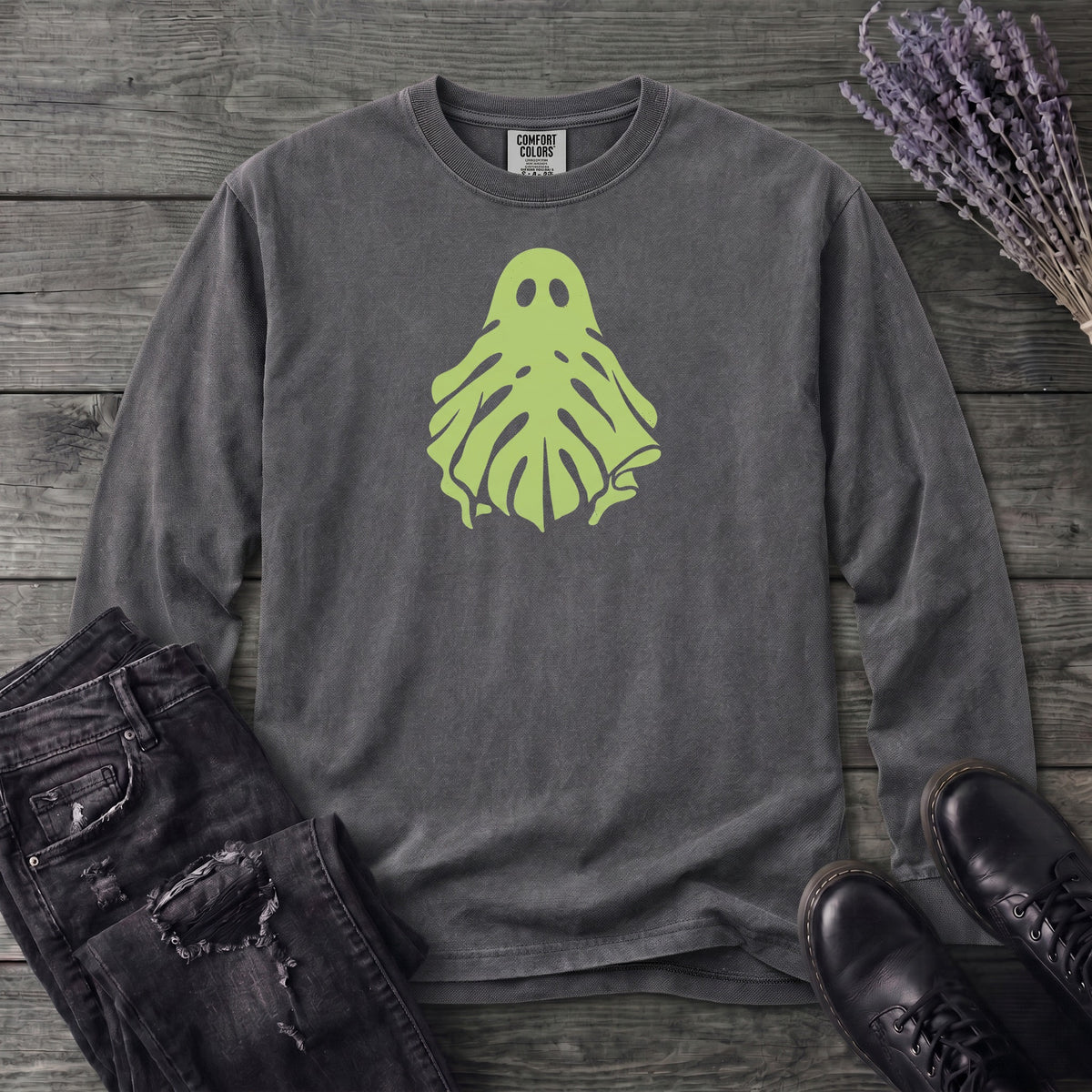 Monstera Ghost Long Sleeve T-Shirt