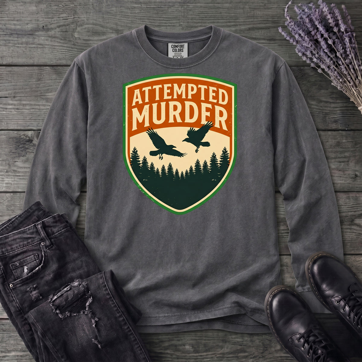 Attempted Murder Crows Long Sleeve T-Shirt
