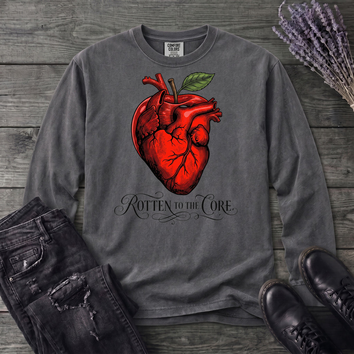 Rotten To The Core Anatomical Apple Long Sleeve T-Shirt
