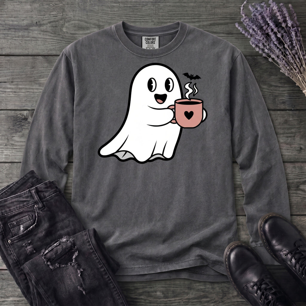 Ghost Heart Coffee Long Sleeve T-Shirt