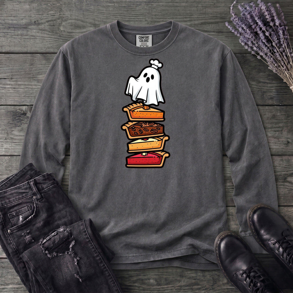 Stacked Pie Ghost Long Sleeve T-Shirt