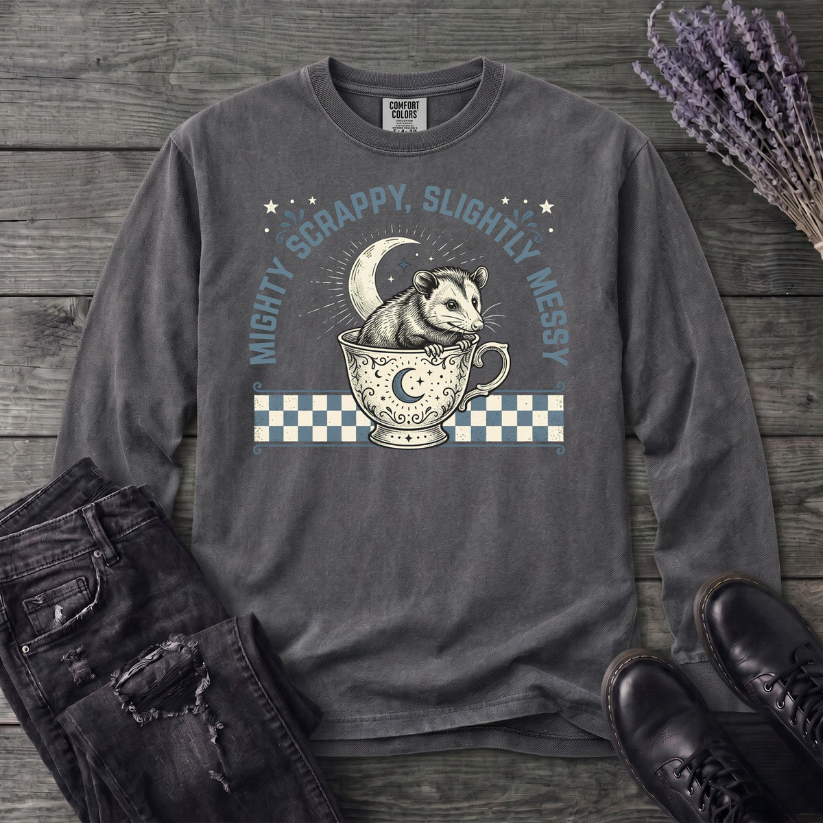 Might Scrappy Slightly Messy Long Sleeve T-Shirt