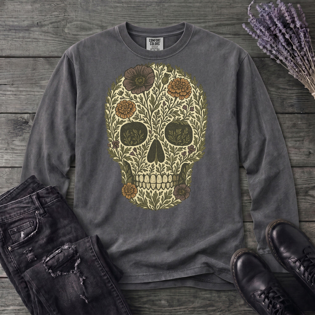 Wildflower Skull Long Sleeve T-Shirt
