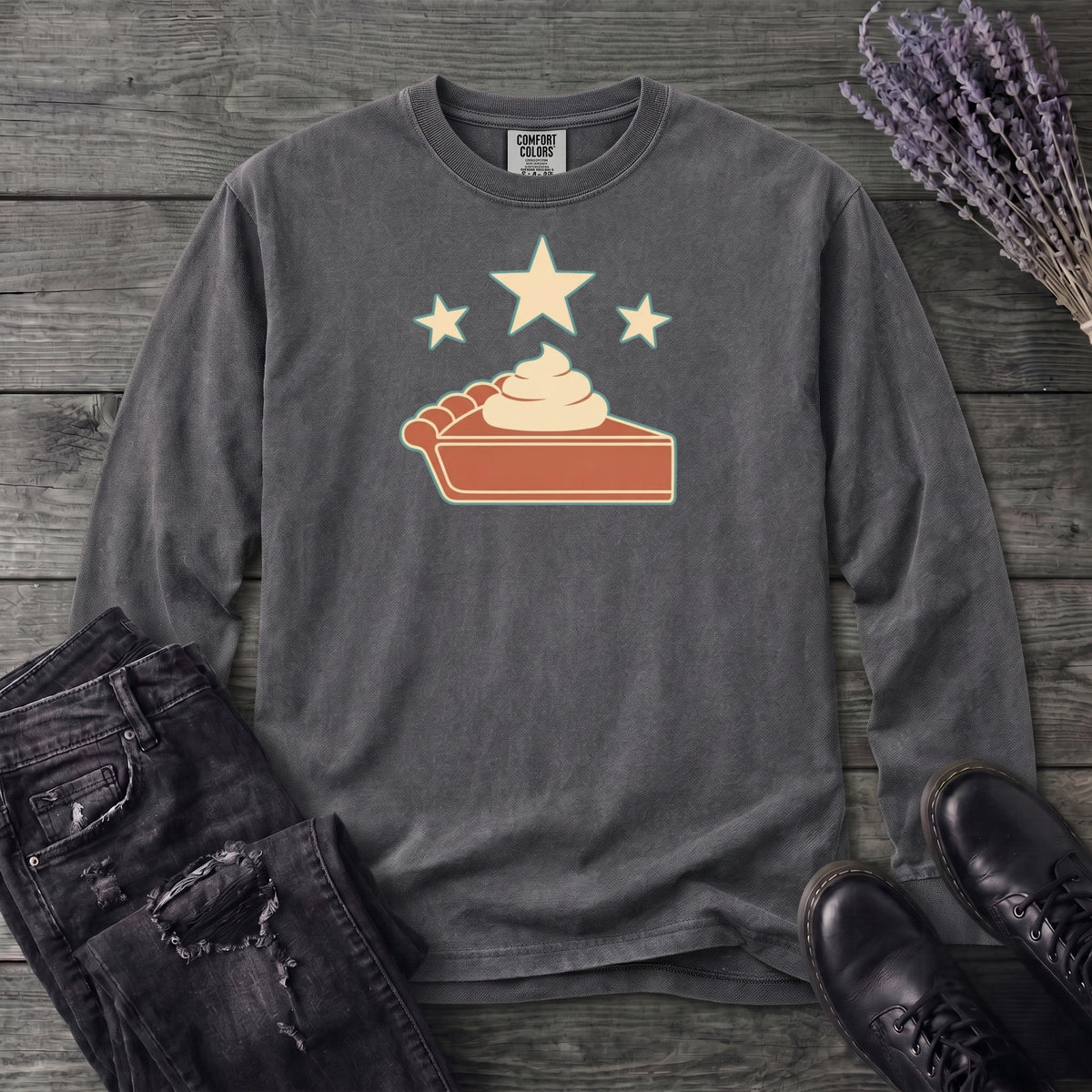 Pie And Stars Long Sleeve T-Shirt