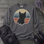Cat Silhouette Sunset Grunge Long Sleeve T-Shirt