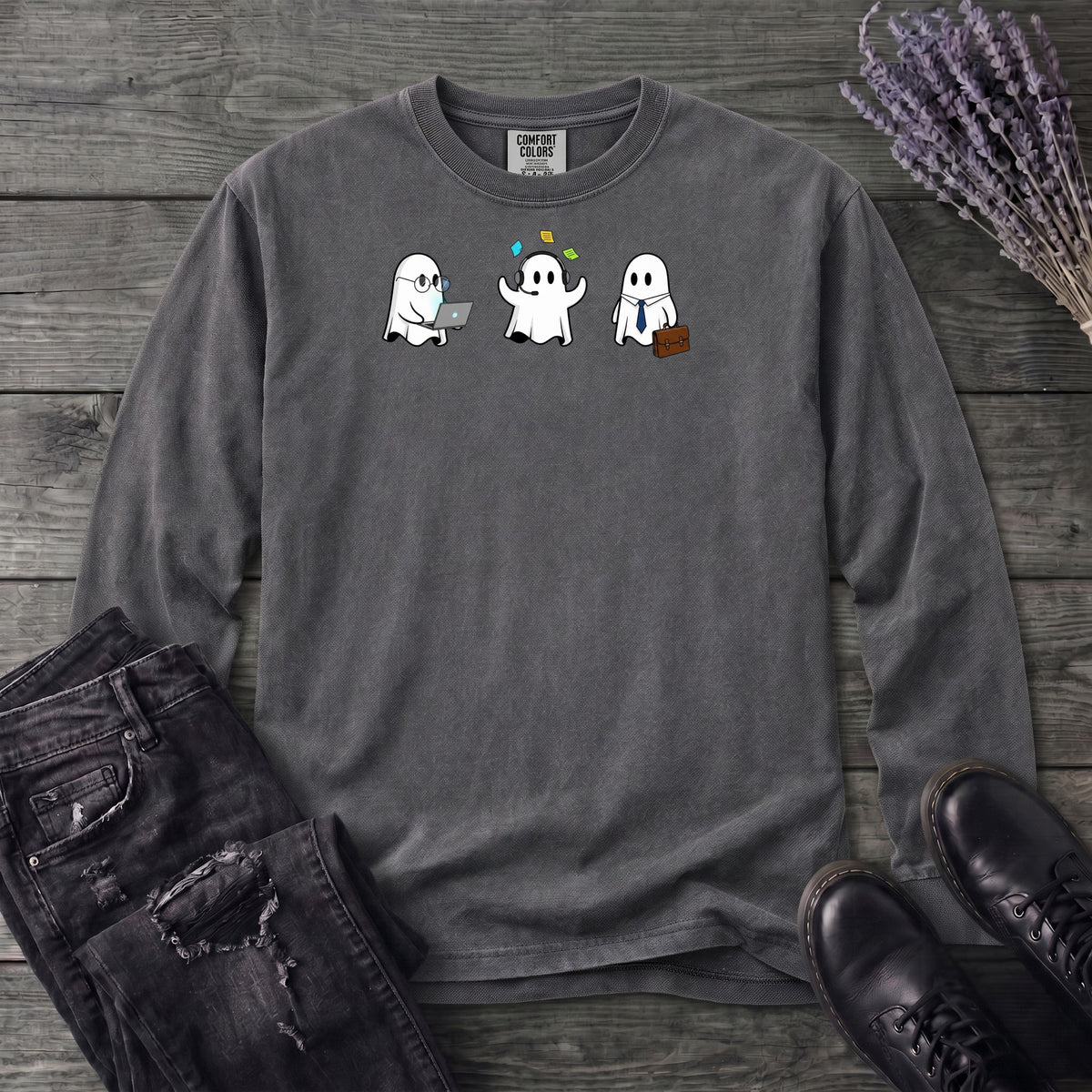 Ghost Trio Office Long Sleeve T-Shirt